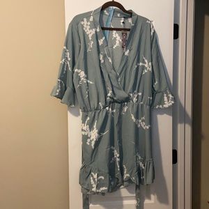Teal floral romper from Boohoo- never been worn